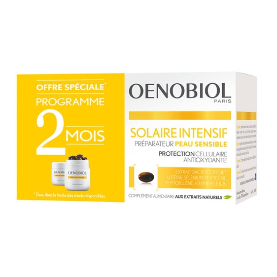 Oenobiol Solaire Intensif Préparateur Peau Sensible 2x30 Capsules