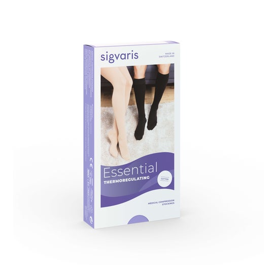 Sigvaris Cotton 1 Ad Chaussette Pied Ouvert Noir TS/L 1 Paire