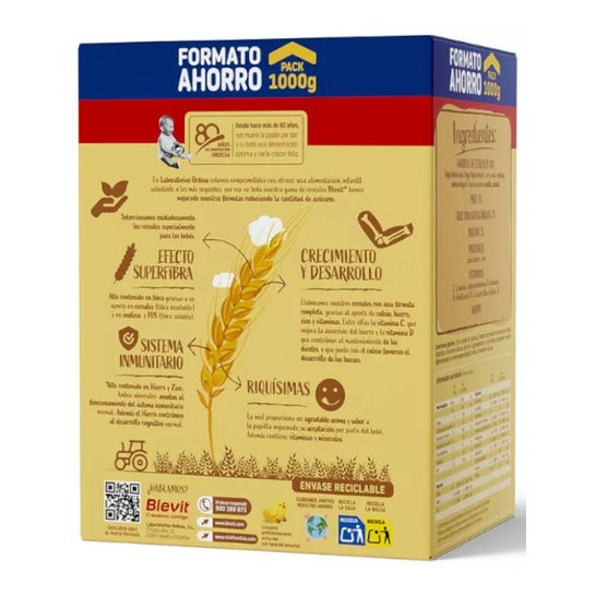 Blevit® Superfibre 8 Céréales Miel 1000g Blevit® Superfibre 8 Céréales Miel 1000g