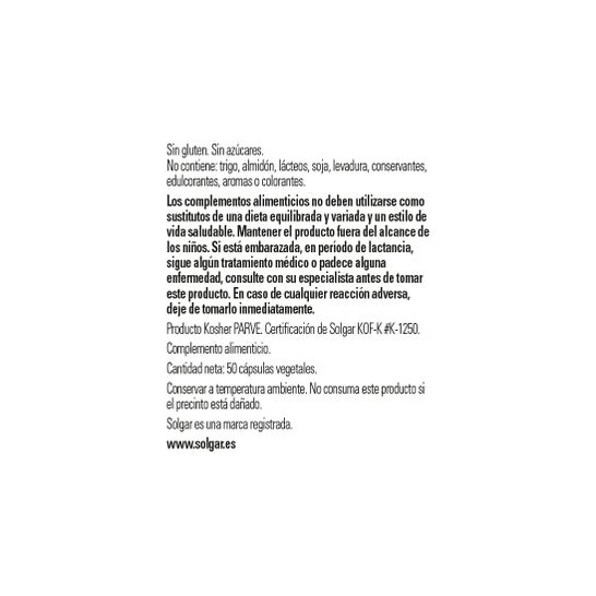 Solgar L-glutamine 500mg 50 Gélules Végétales