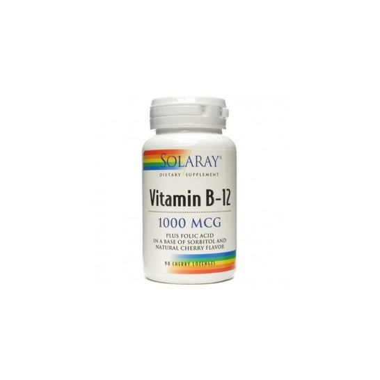 Solaray Vitamine B12 + Acide Folique 1000mg Sublingual 90comp