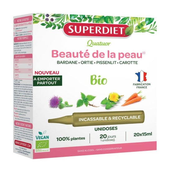 Superdiet Quatuor Beauté de la Peau Bio Vegan 20x15ml