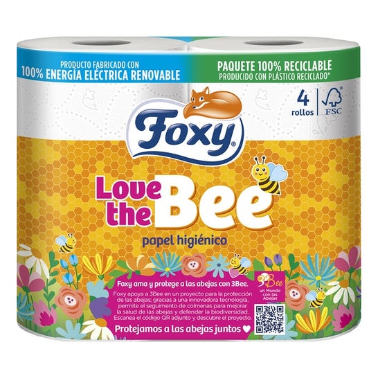 Foxy Love The Bee Papier Toilette 3 Couches 4uts