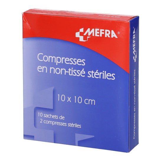 Mefra Compresses Stériles Non Tissé 10x10cm 2x10 Sachets