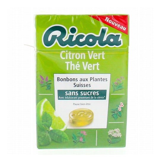 Ricola Bonbons aux Plantes Suisses Goût Citron Vert Thé Vert 50g