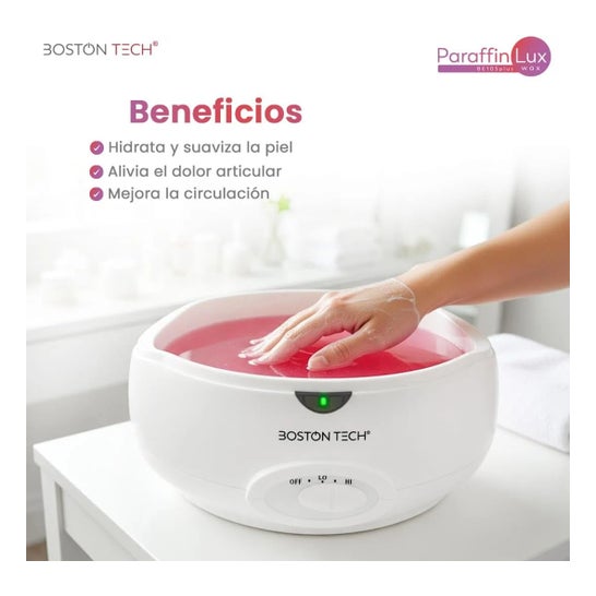 Boston Tech ParaffinLux Bain de Paraffine pour Mains 3L Rose Sans Cire