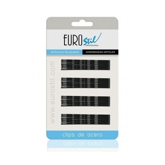 Eurostil Steel Clips 70 Mm Noir 24pcs