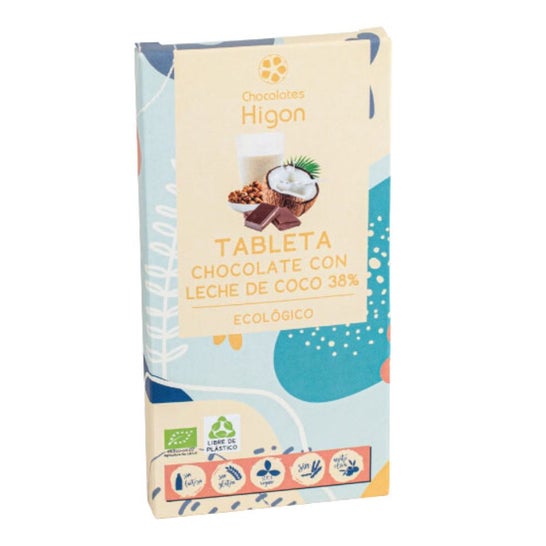 Chocolates Higón Chocolat Lait de Coco 38% Bio 100g