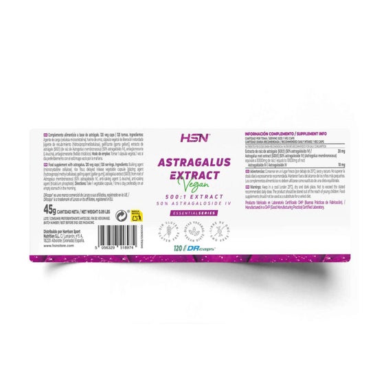 HSN Extracto de Astrágalo 500:1 20mg 120vcaps