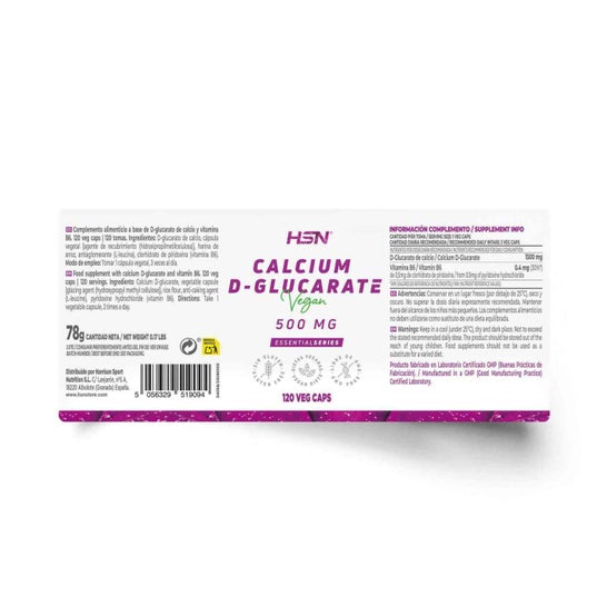 HSN D-Glucarato de Calcio 500mg 120vcaps