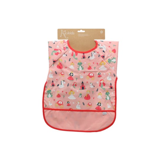 Kiokids Bavoir imperméable à manches rose 1 unité