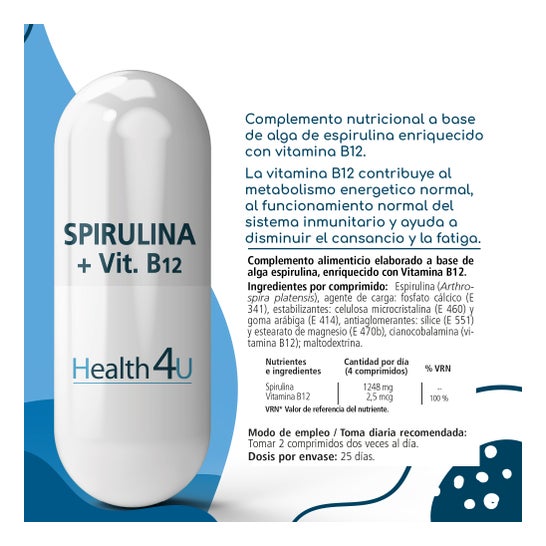H4U Spiruline 500mg 100 Comprimés