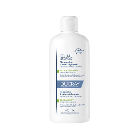 Ducray Squanorm Shampooing Traitant Régulateur Pellicules Grasses 400ml