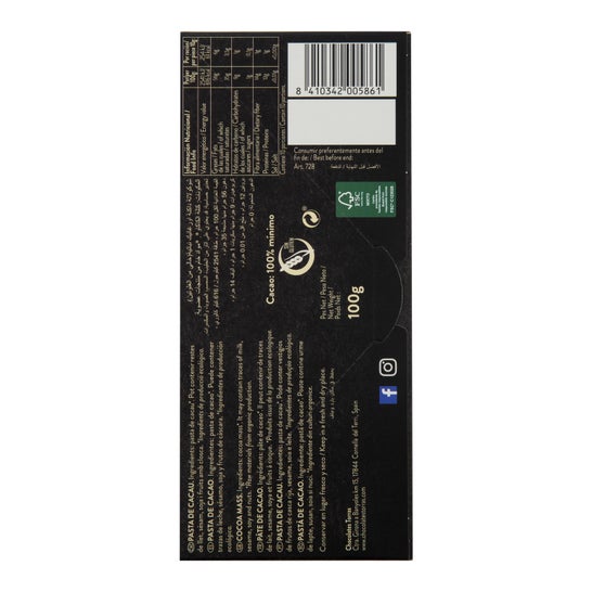 Torras Choco Black 100% Cacao Criollo 100g