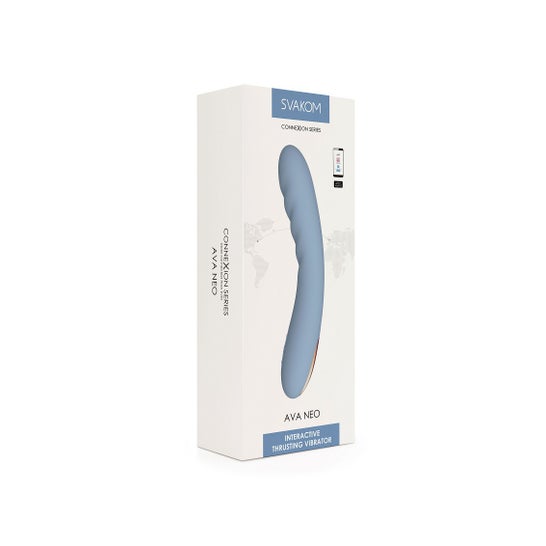 Svakom Ava Neo Interactive Thrusting Vibrator Cornflower Blue 1ut