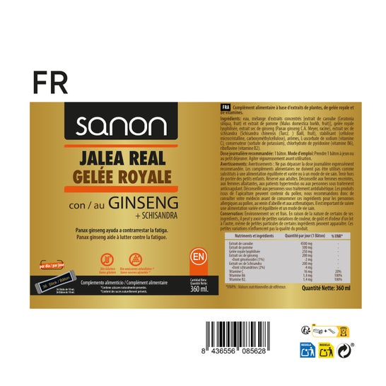Sanon Gelée Royale avec Ginseng + Schisandra 36 sticks