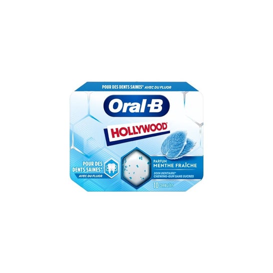 Oral-B Hollywood Chewing-Gum Sans Sucres Menthe Fraise 10uts