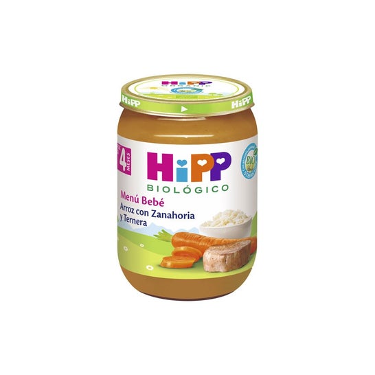 Hipp Potito Bio +4M de Riz, Carottes Et Bœuf 190g
