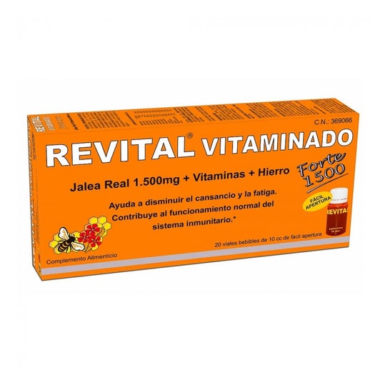 Revital Vitaminé Gelée Royale 1000mg 20 Ampoules Buvables