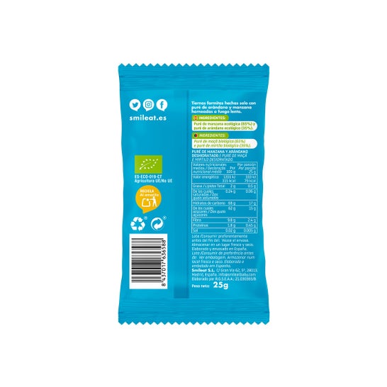 Smileat Snack Pomme Myrtille Eco 25g