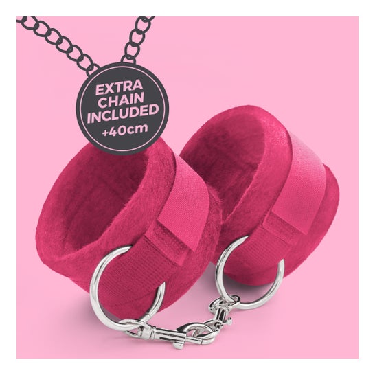 Crushious Tough Love Menottes Velcro Chaîne 40cm Extra Rose 1 Unité