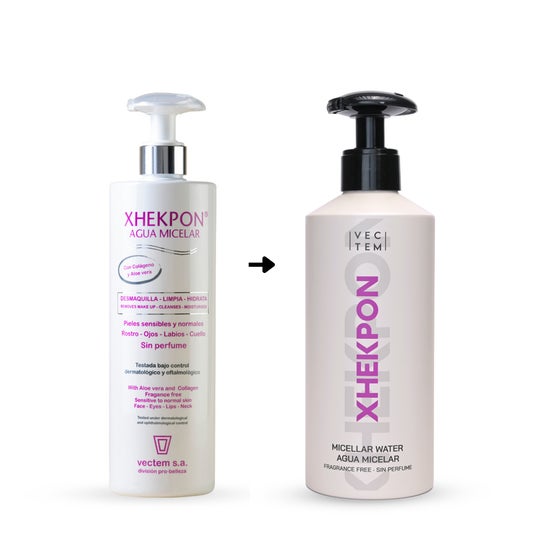 Xhekpon® Agua Micelar con Colágeno y Aloe Vera 400ml
