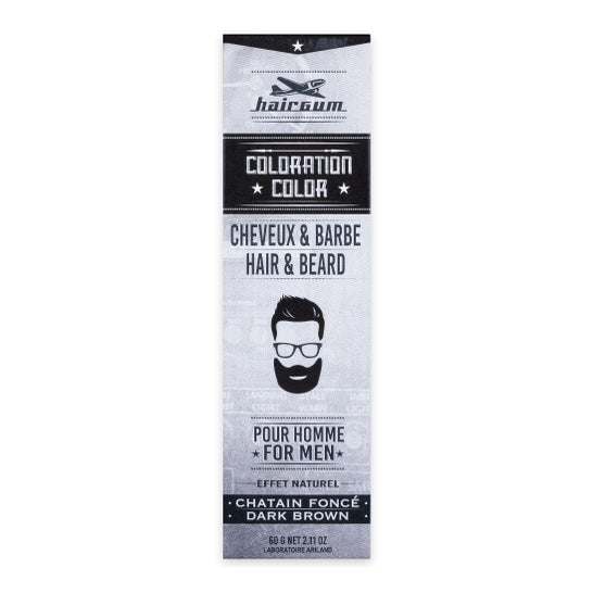 Hairgum Coloration Barbe et Cheveux 3 Châtain Foncé 60 g