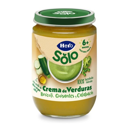 Hero Solo Crème de légumes brocoli, petits pois et courgette 190 g