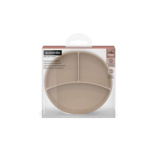 Suavinex Selection Assiette à Compartiments Silicone Beige 1 ut