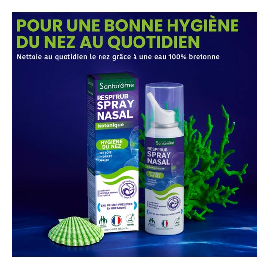 Santarome Respi'Rub Spray Nasal Isotonique Bio 100ml Santarome Respi'Rub Spray Nasal Isotonique Bio 100ml