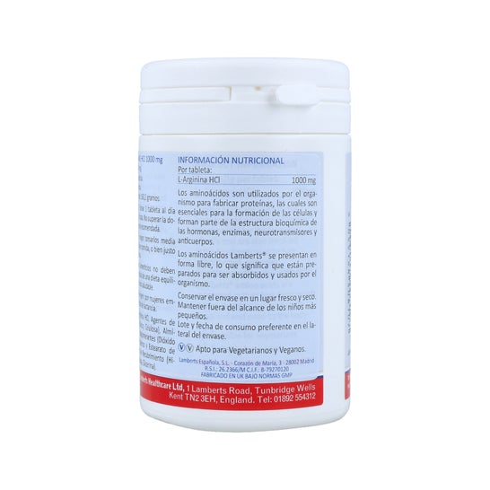 Lamberts L-arginine Hci 1000mg 90 Comprimés