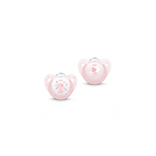 Nuk™ Baby Rose Sucette Tétine Silicone Sans anneau 2 u.