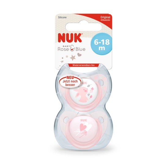 Nuk™ Baby Rose Sucette Tétine Silicone Sans anneau 2 u.