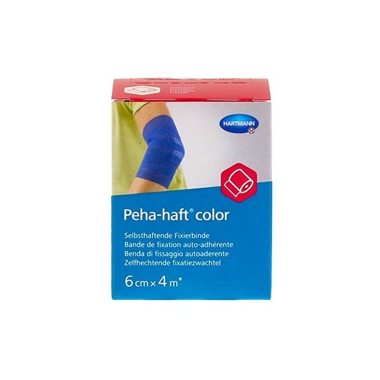 Peha-Haft bandage bleu 6cmx4m 1ud
