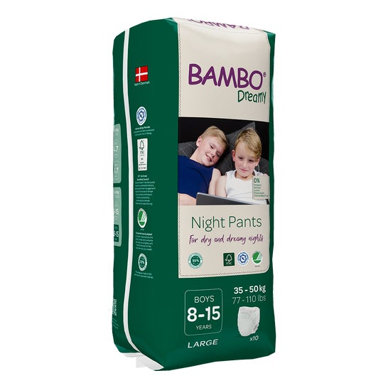 Bambo Dreamy Fraldas Noturnas Menino 35-50kg 8-15 Anos 10 Unidades