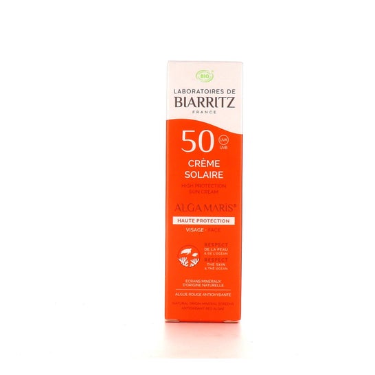 Les Laboratoires de Biarritz Algamaris Crème solaire Visage SPF50 certifiée Bio