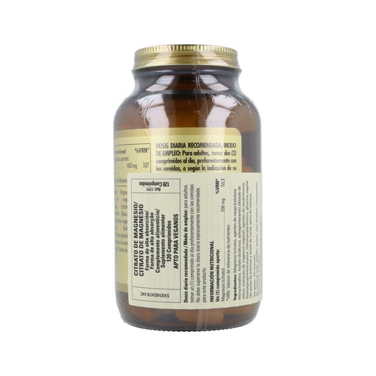 Solgar Citrate Magnésium 120 Comp