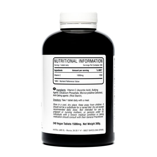 Hivital Foods Vitamine C 1000 mg 240 comprimés végétaliens