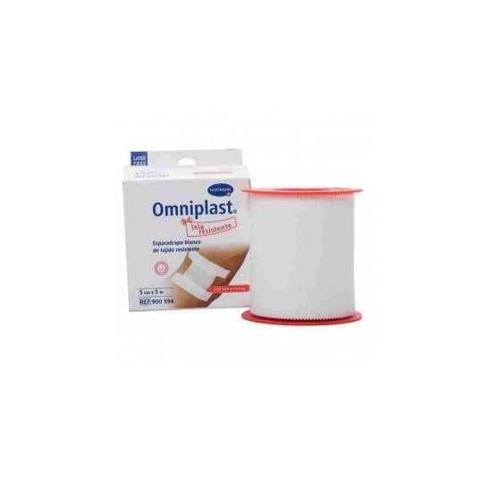 Bande adhésive hypoallergénique Omniplast, tissu résistant 5mx5cm 1 pièce
