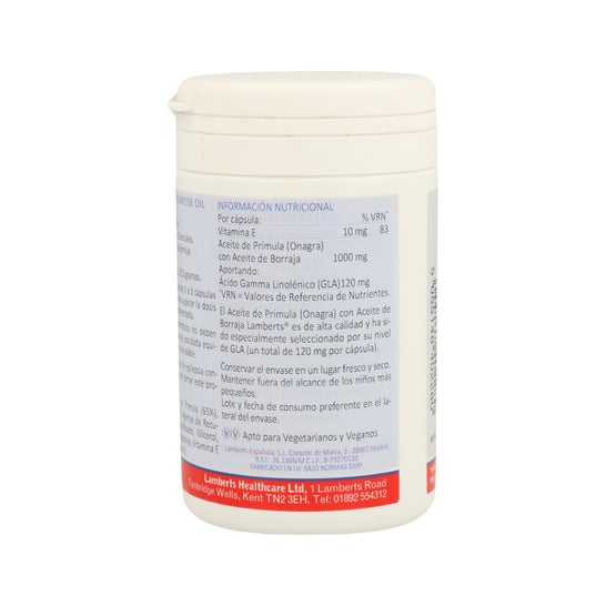 Lamberts Aceite Primula Extra Alta Potencia Con Borraja 1000mg 9