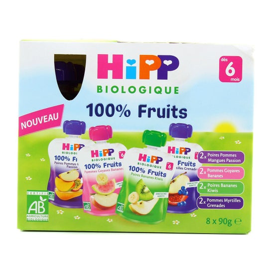 Hipp Biologique Compotes 100% Fruits 8x90g