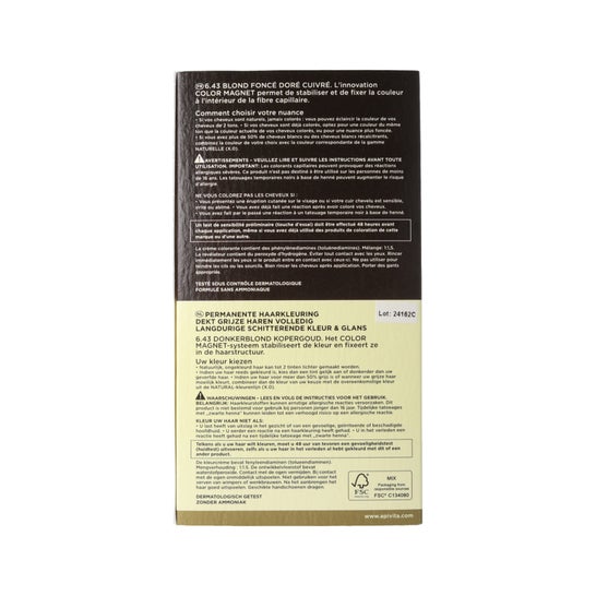 Teinte Apivita 6.43 Blond foncé Cuivre Or