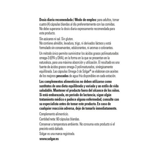 Solgar Omega3 60 gélules