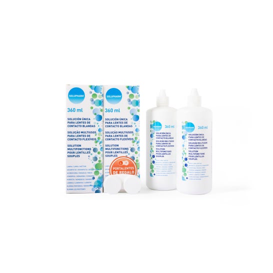 Solupharm solution unique pour lentilles de contact souples 2x360ml
