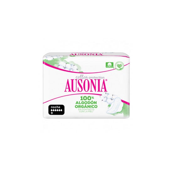 Ausonia Nuit Coton Biologique 9 Serviettes