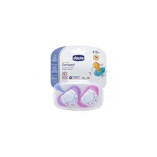 Chicco™ chupete physio compact anatomique tetina látex azul 6-12 meses 2uds 2uds