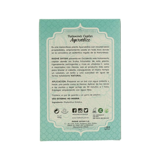 Radhe Shyam Amla Traitement capillaire ayurvédique Eco 100g