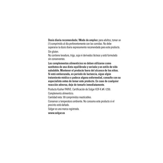 Solgar Vitamine C 500 Goût Framboise/Cranberry 90 comprimés à croquer