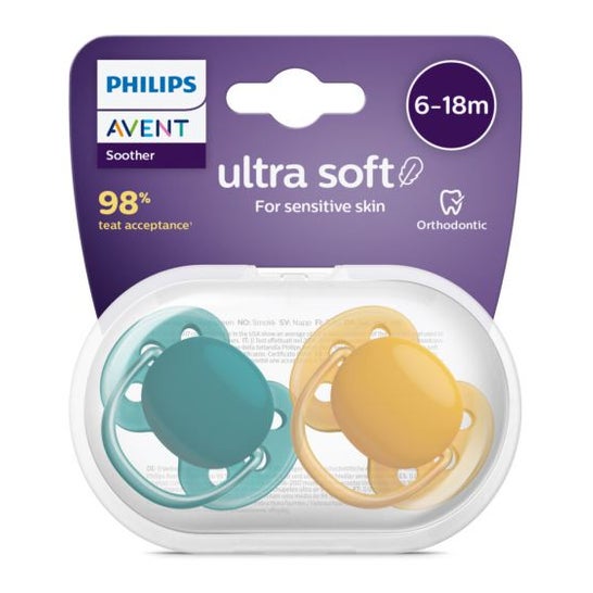 Philips Avent Sucette en Silicone Ultra Soft 6 - 18 Mois 2uts