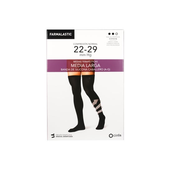 Farmalastic Bas Auto-fixant Homme Compression Normale Noir Taille P 1 Paire